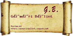 Gömöri Bálint névjegykártya